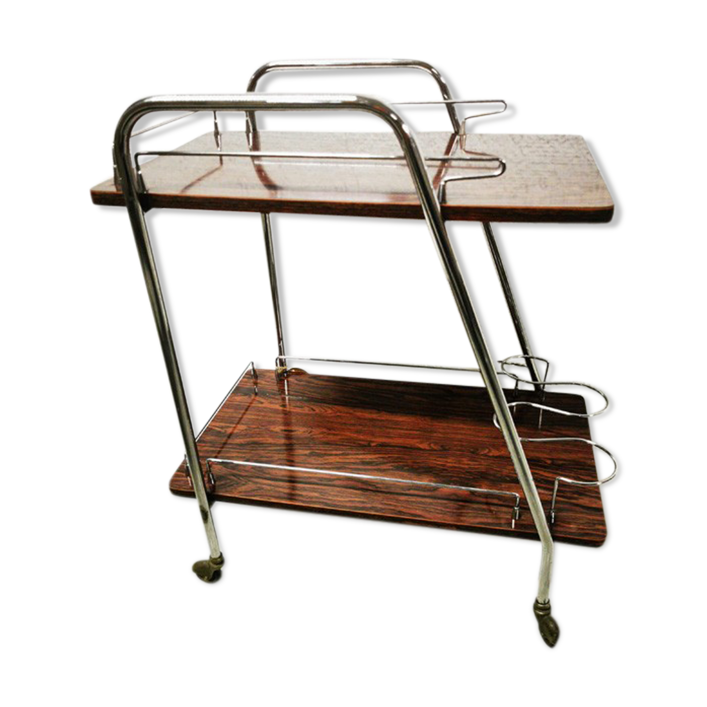 Vintage trolley bar with wheels