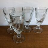 4 bistrot ice cream cups thick glass vintage