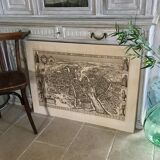 Old map of Paris 100X72