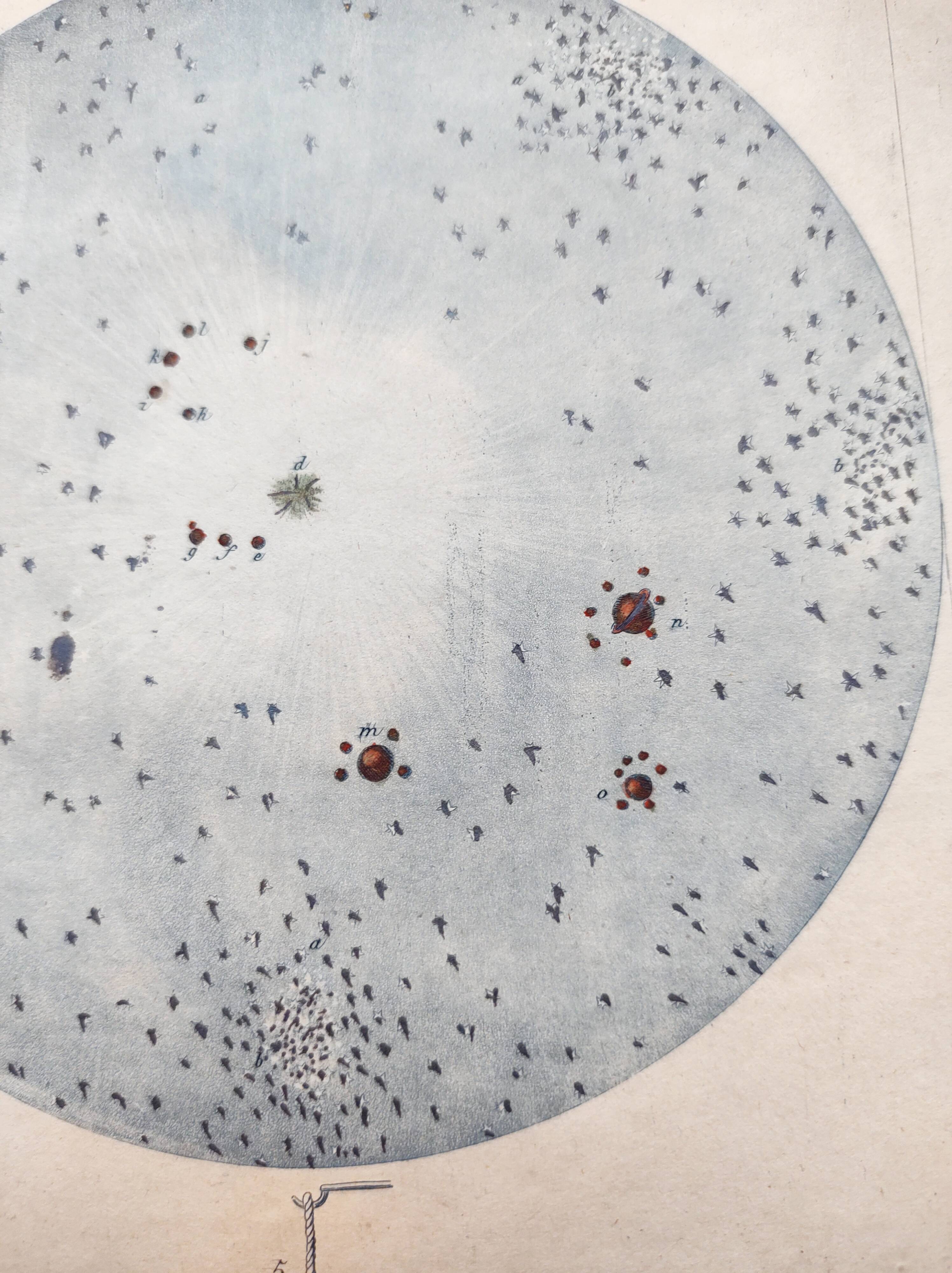 Old engraving from 1838 - Sky and universe - Original astronomical board