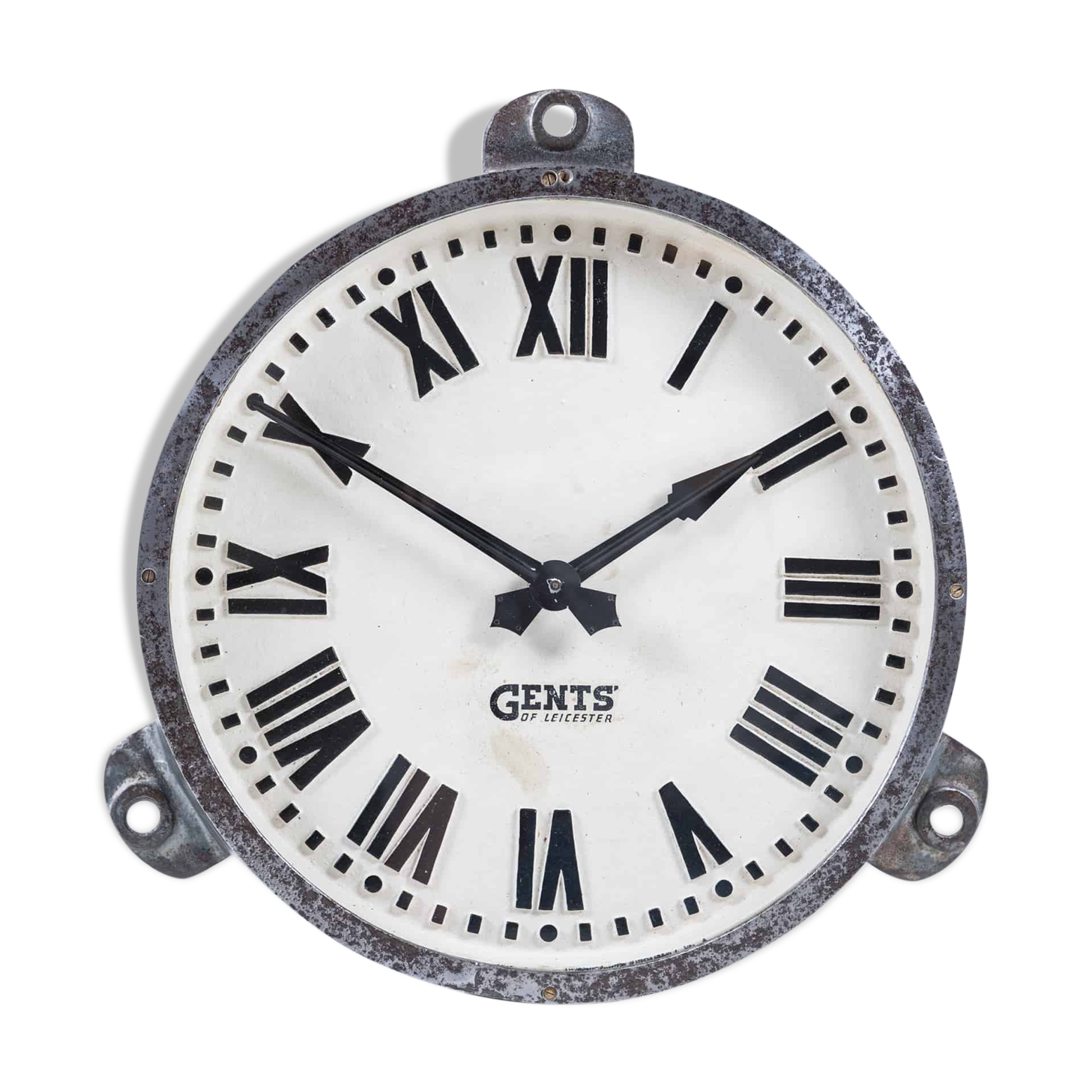 Industrial cast iron gents of leicester clock