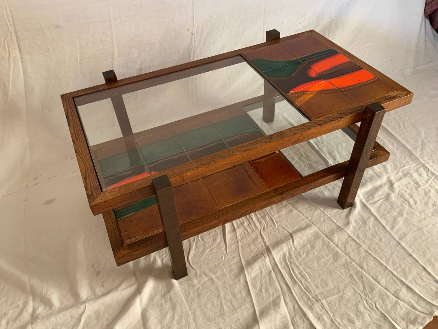 Ceramic and glass coffee table