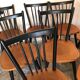 Lot of 8 Scandinavian chairs feet compass stamped Hiller