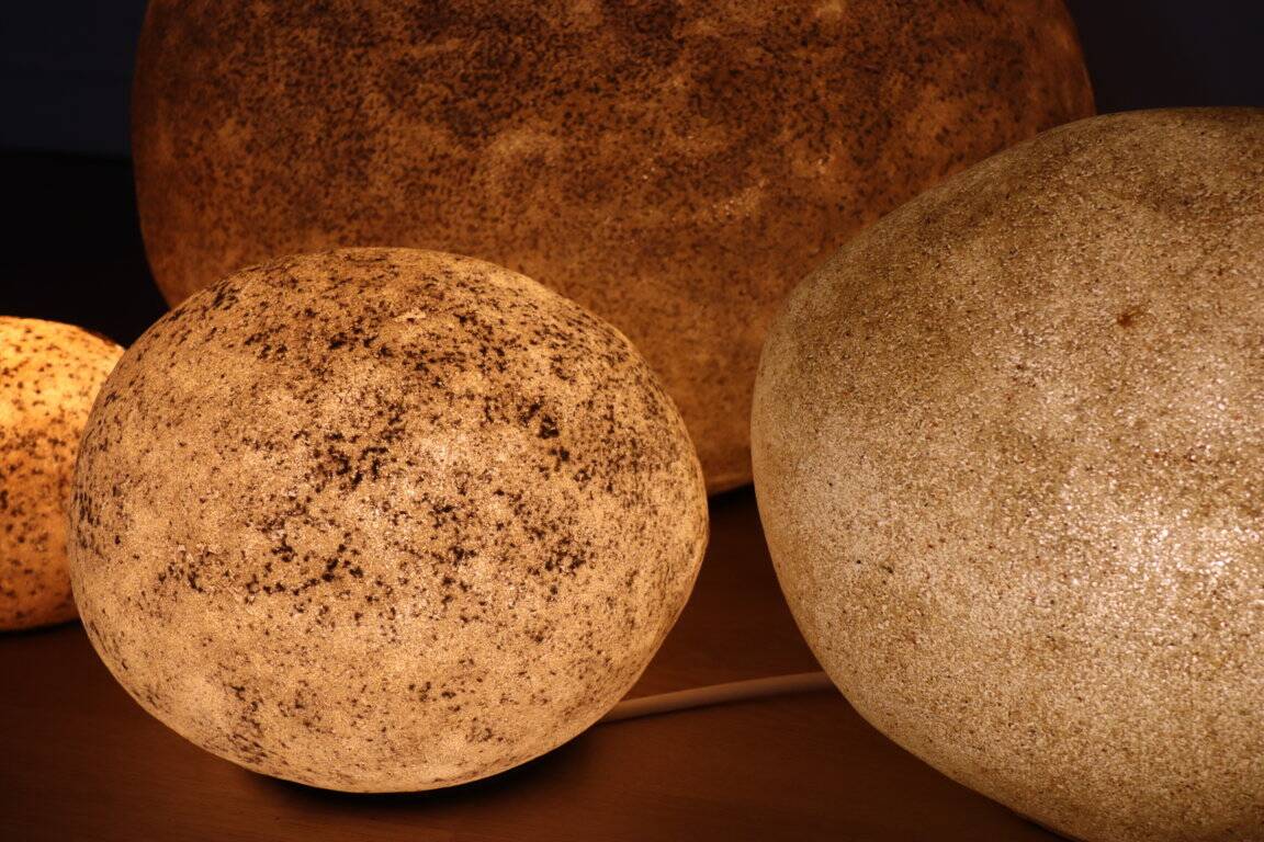 Set of 4 “Dora” model rock lamps by André Cazenave for Atelier A, 1960