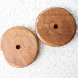 Natural turned wooden decorations from France x 2