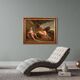 Antique Italian painting from the 17th century, bacchanal of cherubs