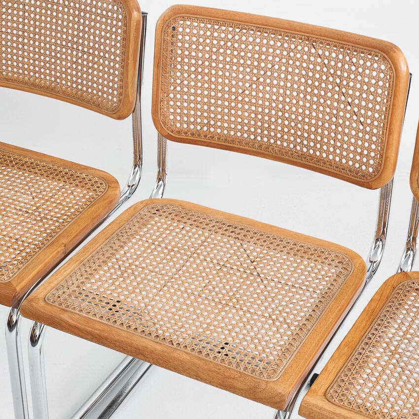 Set of 6 Cesca chairs. Made according to the design by Marcel Breuer. 80s.