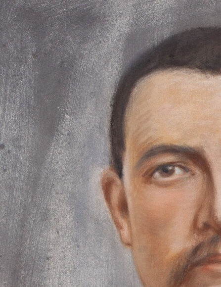 Portrait men 1930 in gold frame