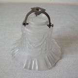 Ancienne tulipe globe abat jour de lustre lampe luminaire verre et griffe 11 cm