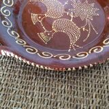 5 flat plates in glazed terracotta