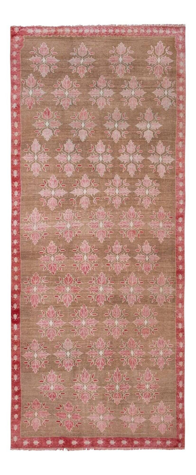 Vintage Turkish handmade rug 130x316 cm