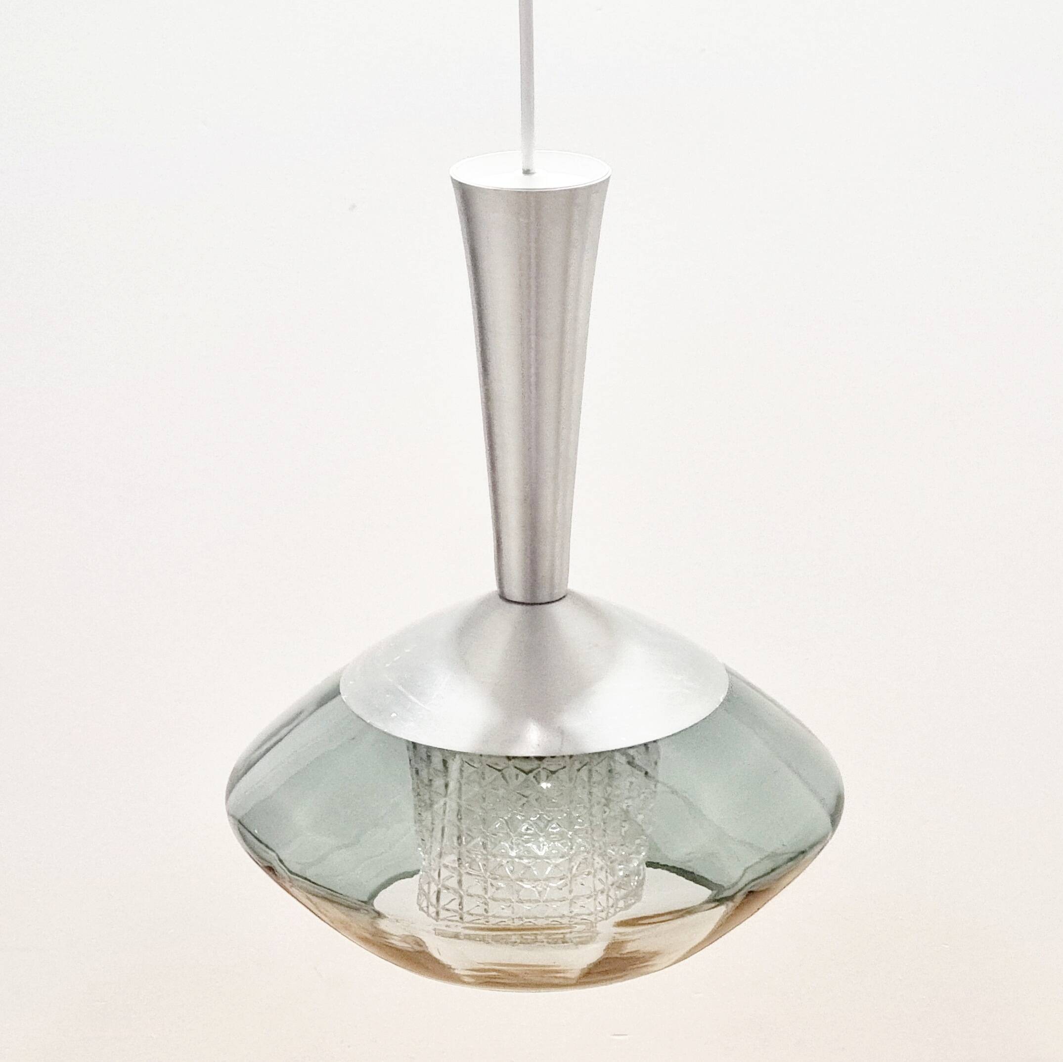 Plafonnier/Suspension Mid-Century Scandinave en Verre par Carl Fagerlund pour Orrefors, 1960s