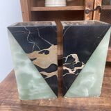2 Serre livres en marbre anciens