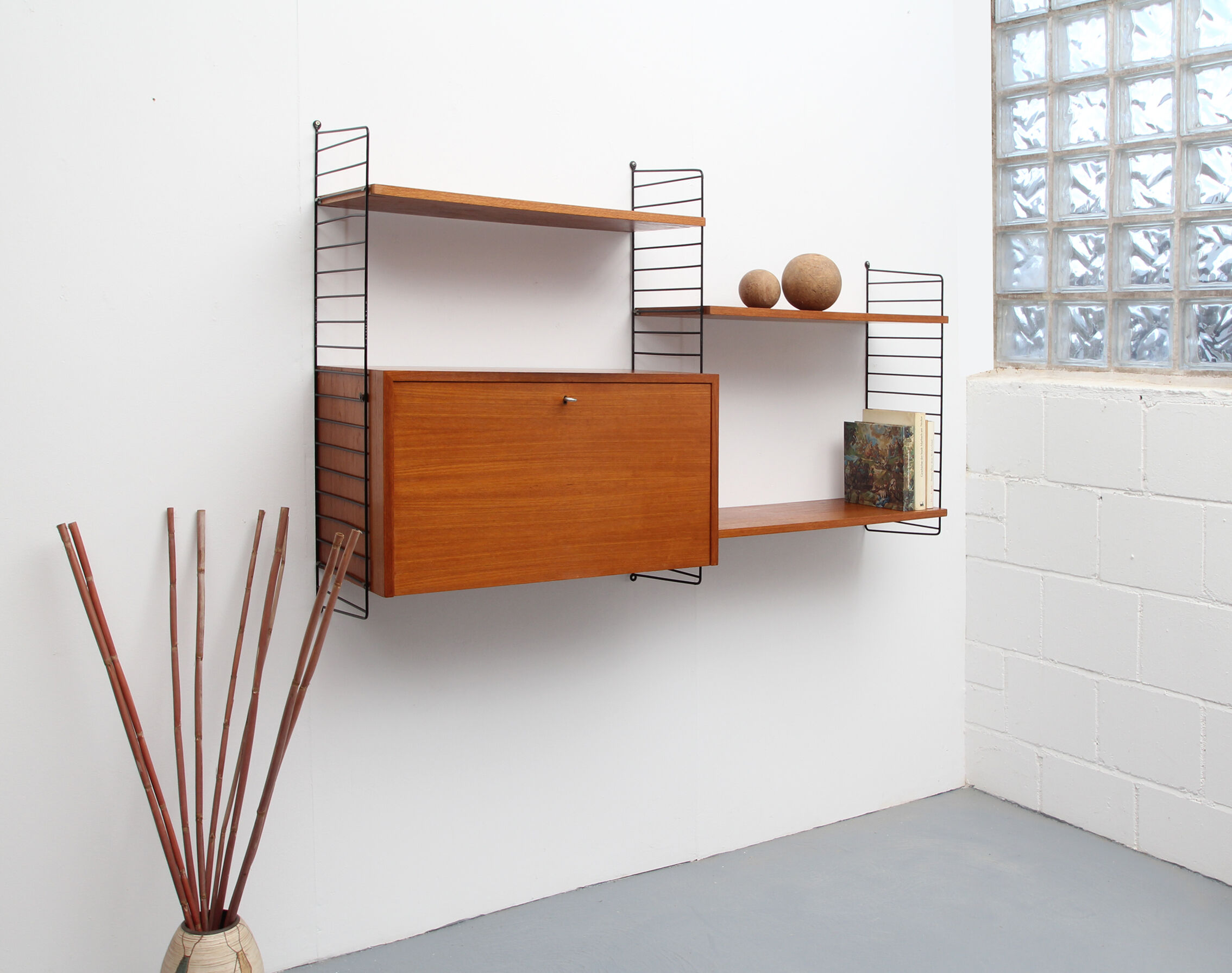 1960s wall unit teak Nisse Strinning, with secretary