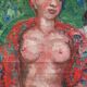 Oil on canvas by Pierre Monteret Three women twentieth