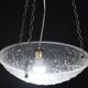 French Art Deco glass bowl pendant chandelier with floral pattern, 1950