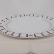 Plat ovale basque porcelaine verte et rouge
