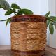 Vintage rattan and bamboo basket - Traditional weaving from China