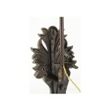 Lampe montée sur pied de baignoire en fonte, XIXème siècle