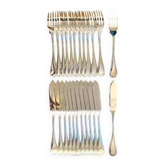 Christofle France ribbons, fish cutlery in new condition.