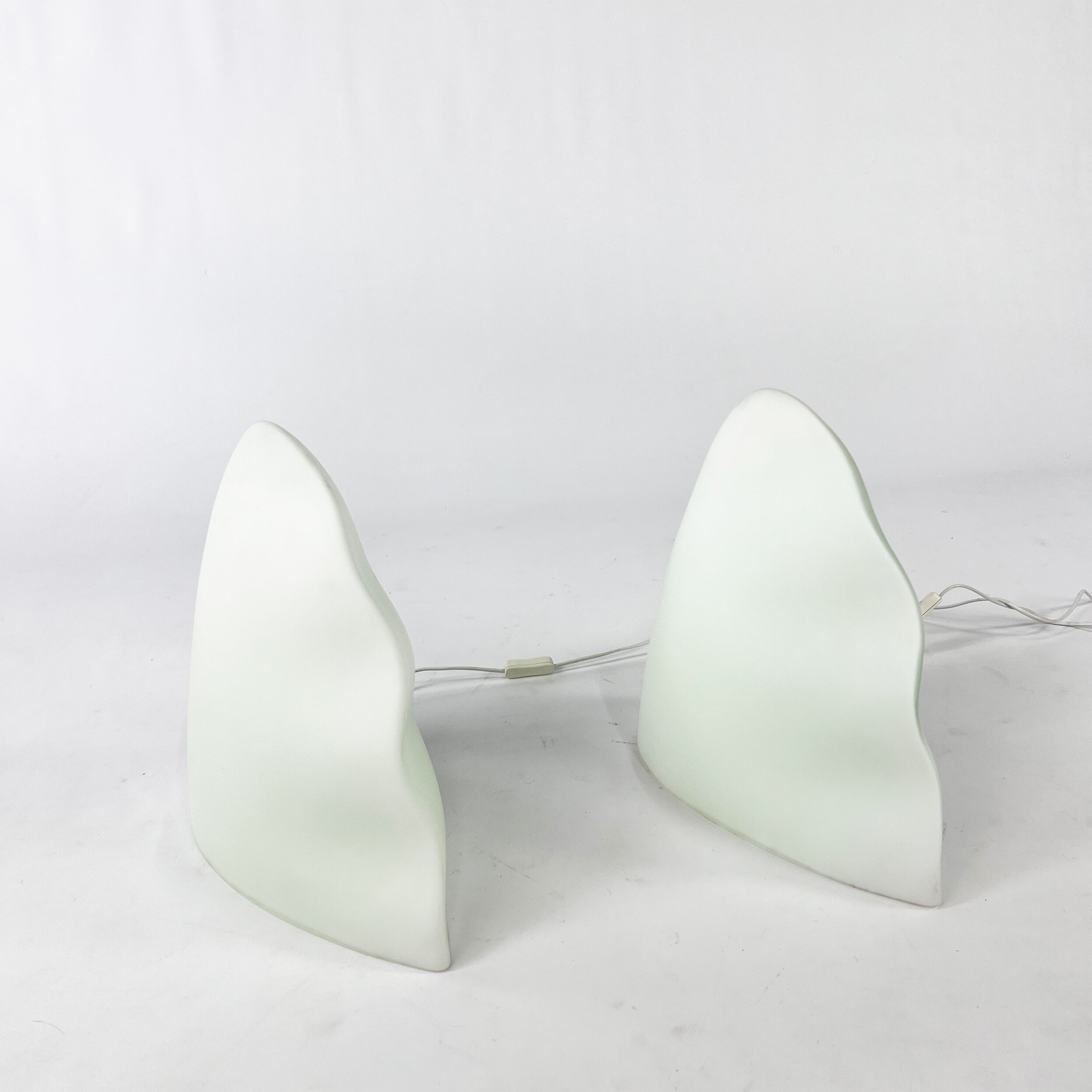 Set of two opaline glass lamps 1980s