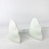 Set of two opaline glass lamps 1980s