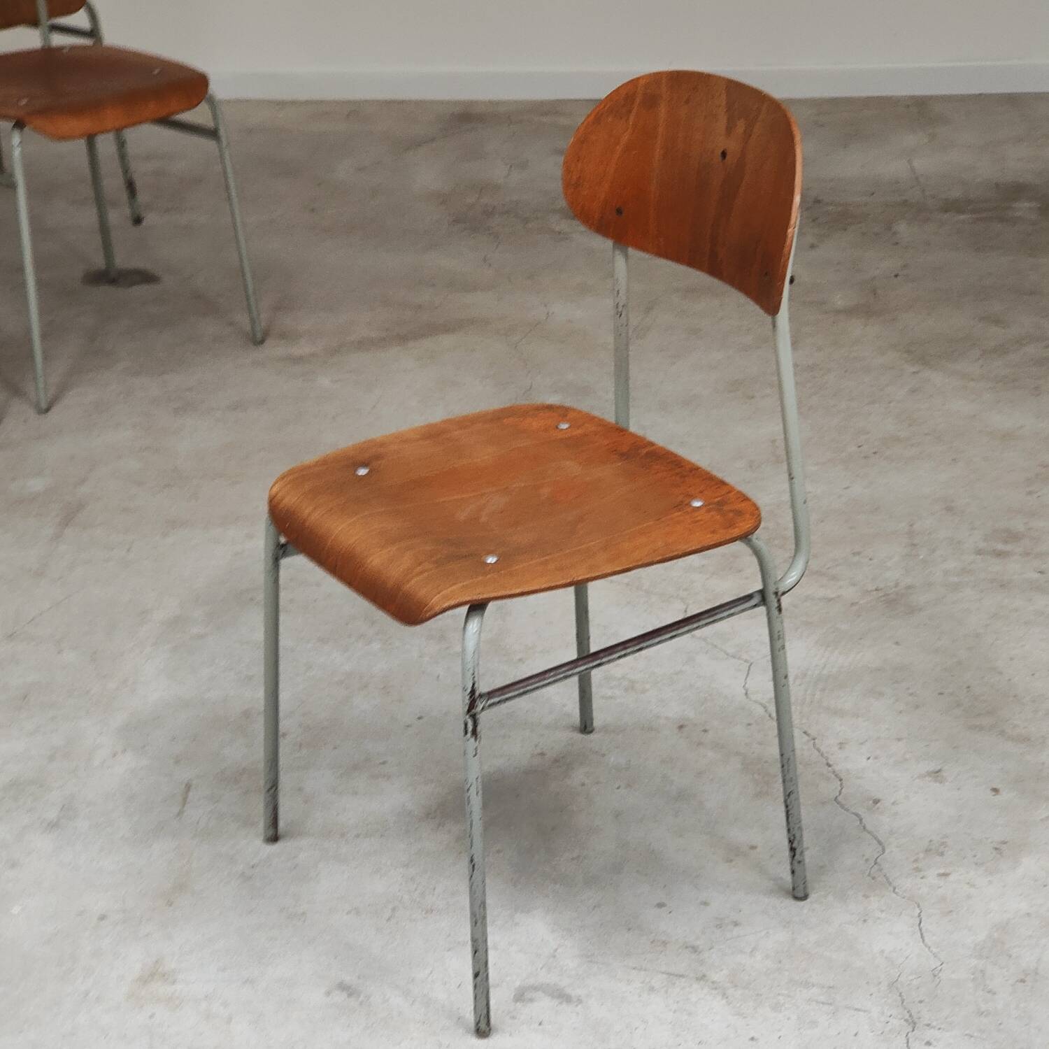 Lot of 24 chairs school chairs industrial style ex Czechoslovakia 1950