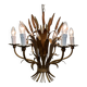 Wheat sheaf leaf gold gilt chandelier, 1960’s