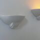 Pair of vintage porcelain wall lights, white, France 1970