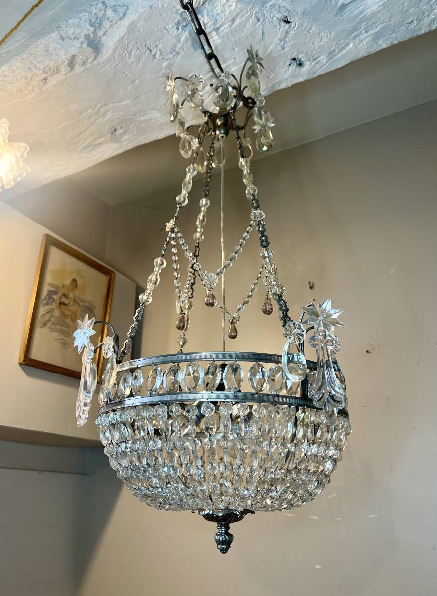 Louis XVI basket chandelier