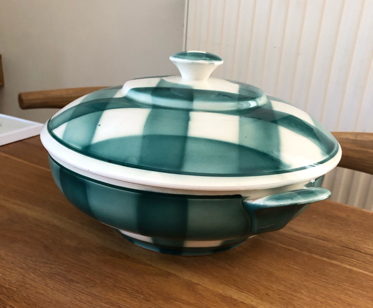 Givors earthenware tureen green tiles