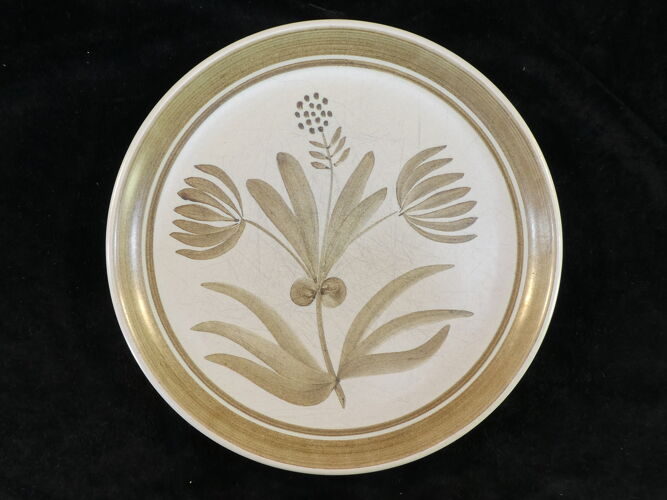 6 assiettes plates vintage décor de fleur Lonchamp