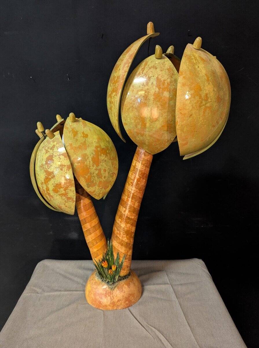 Vintage coconut wood lamps