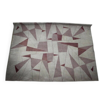 Tapis / Tapisserie géométrique abstrait unique en très grand format, années 1950