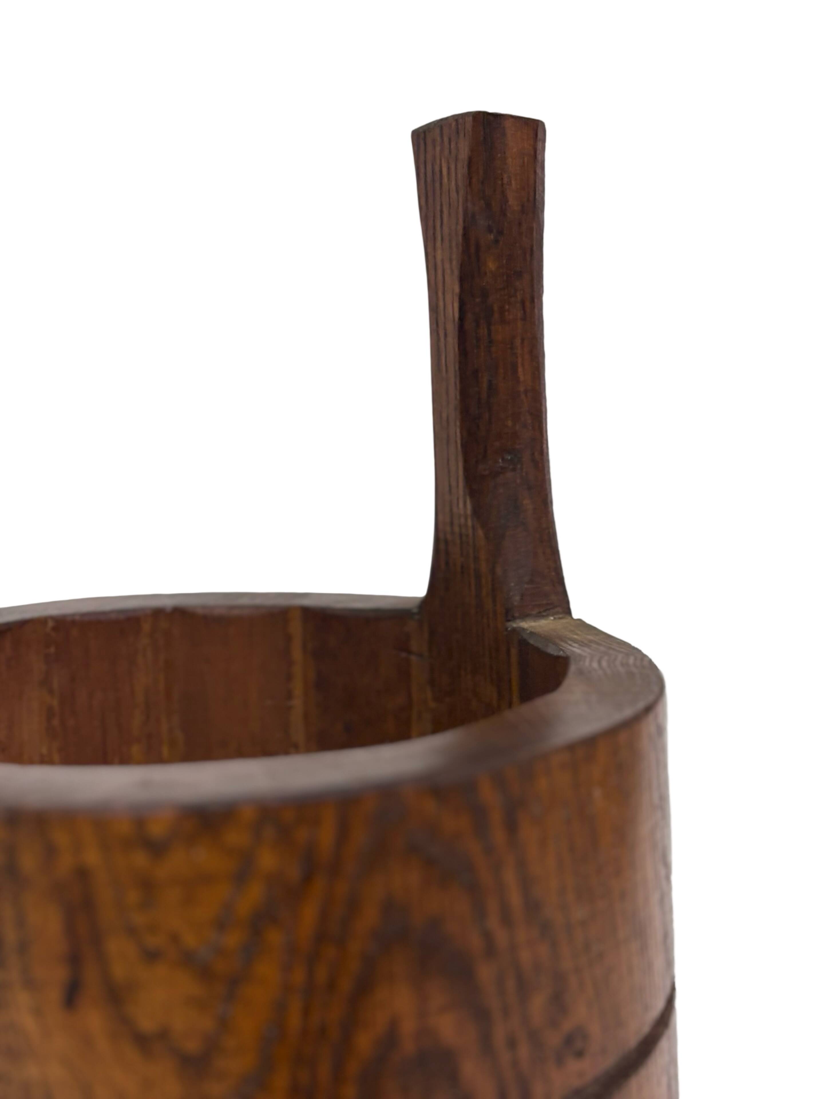 Vintage umbrella stand holder oak basket storage design 60's minimalist