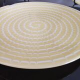 Lot de 5 anciennes assiettes plates Longchamp jaune soleil