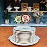 Longwy iron earth dessert service