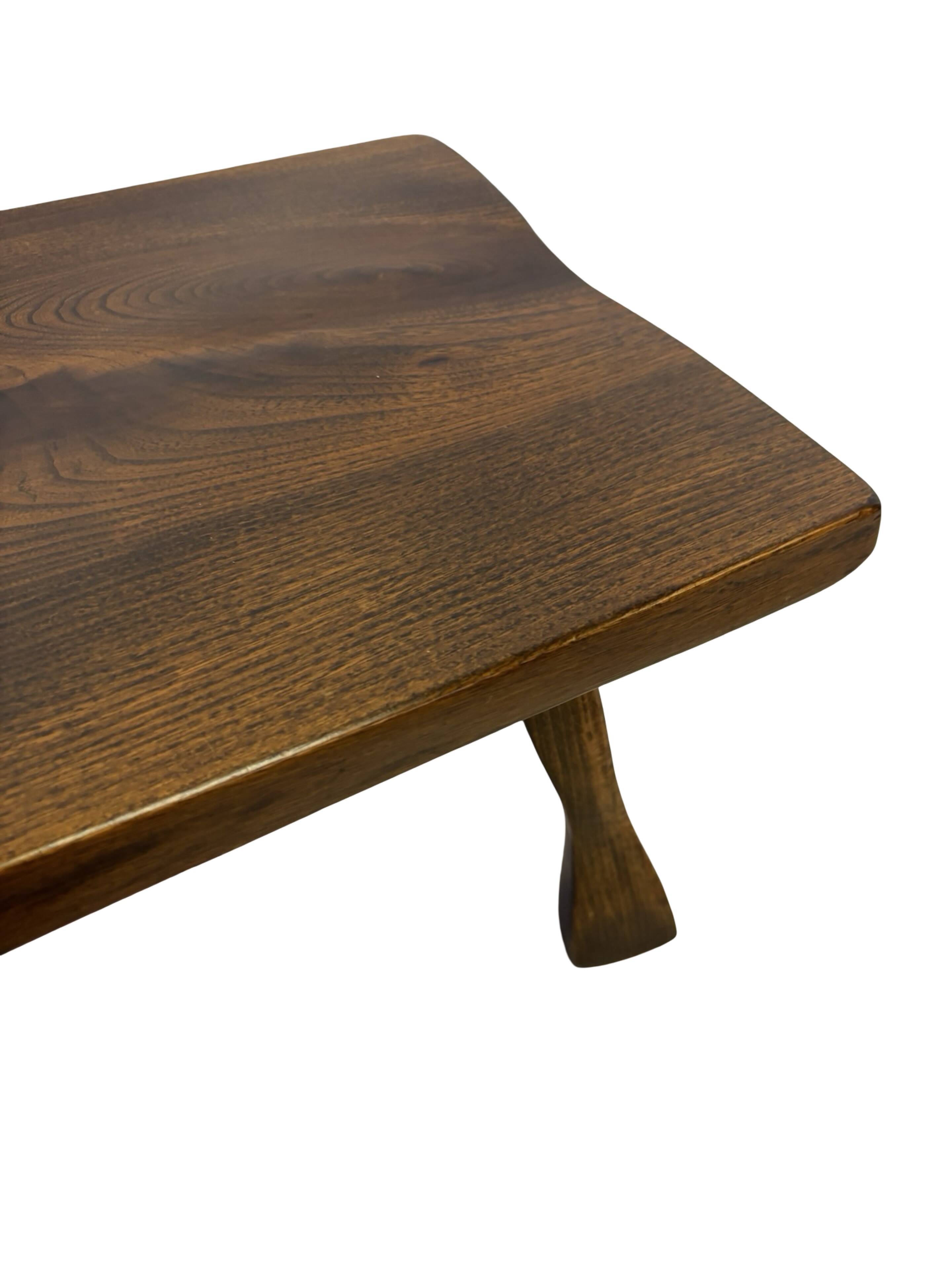 Mid-Century Organic Wooden Side Tables, circa 1960's wabi sabi brutalist