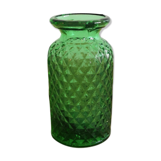 Vintage green glass vase