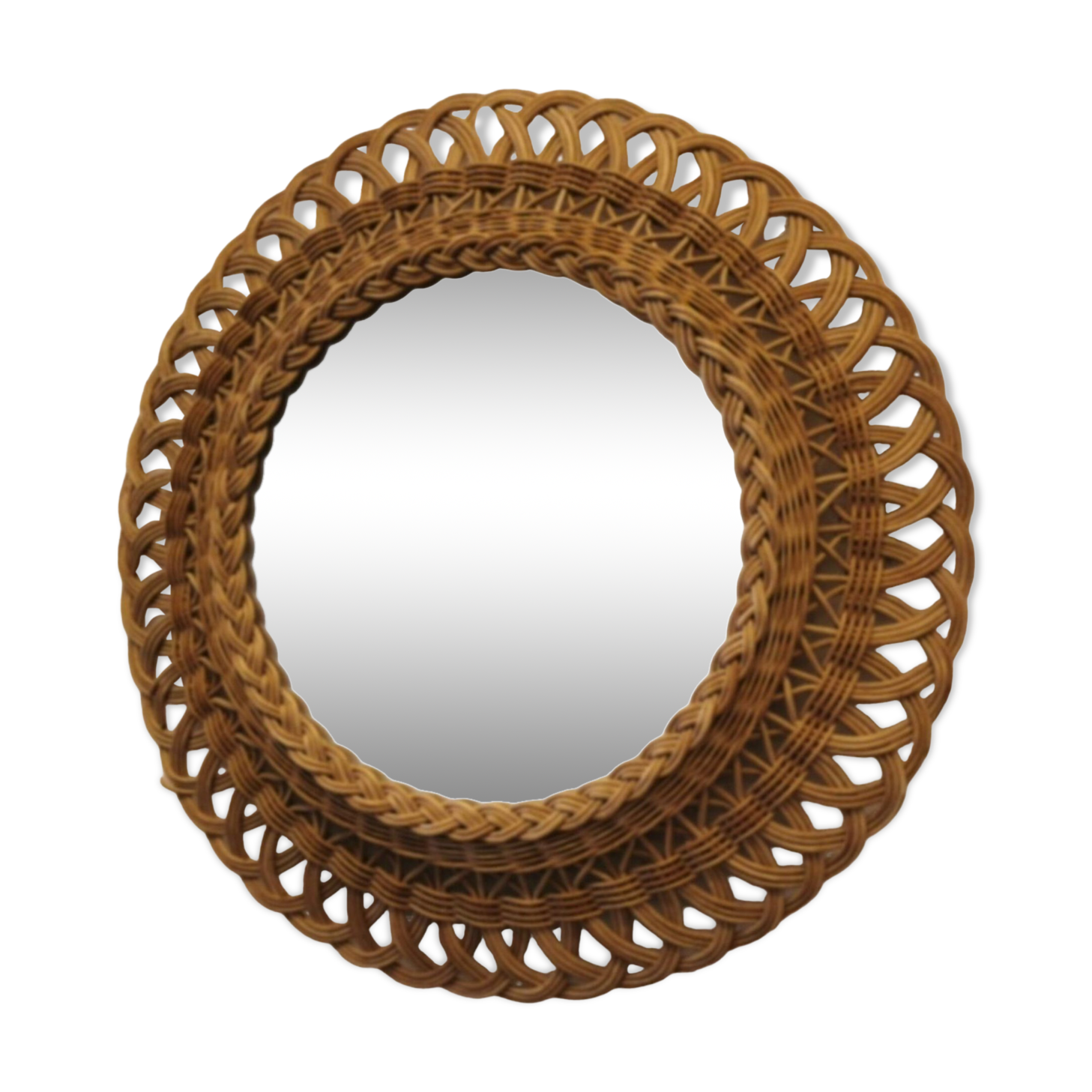 Rattan wall mirror