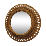 Rattan wall mirror
