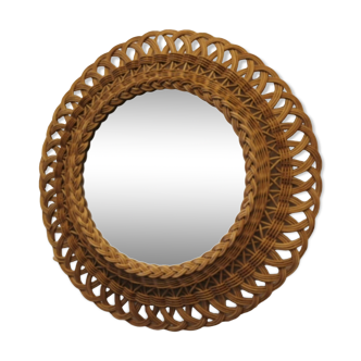 Rattan wall mirror