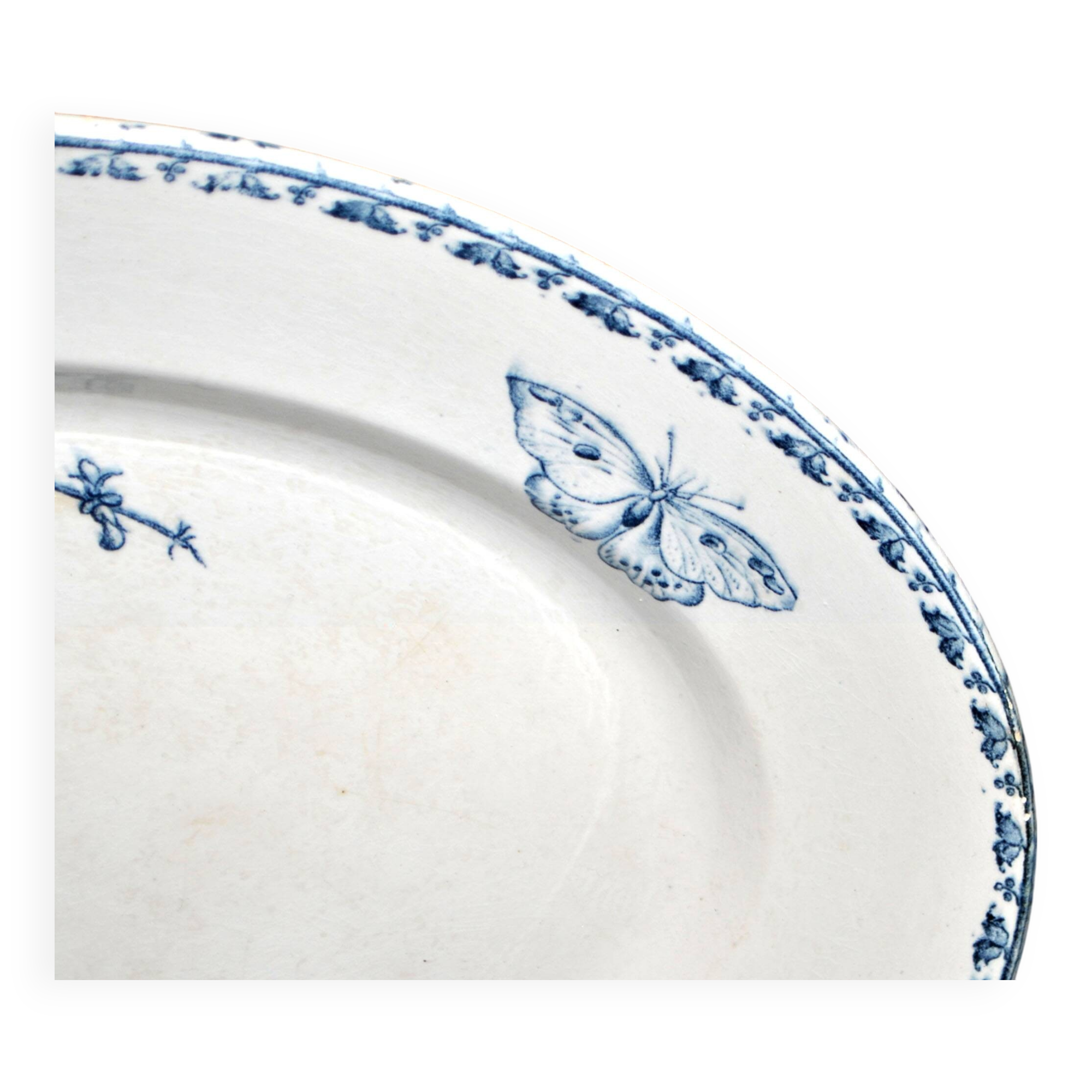 Carmen oval earthenware dish U&C Sarreguemines butterfly 35.5cm