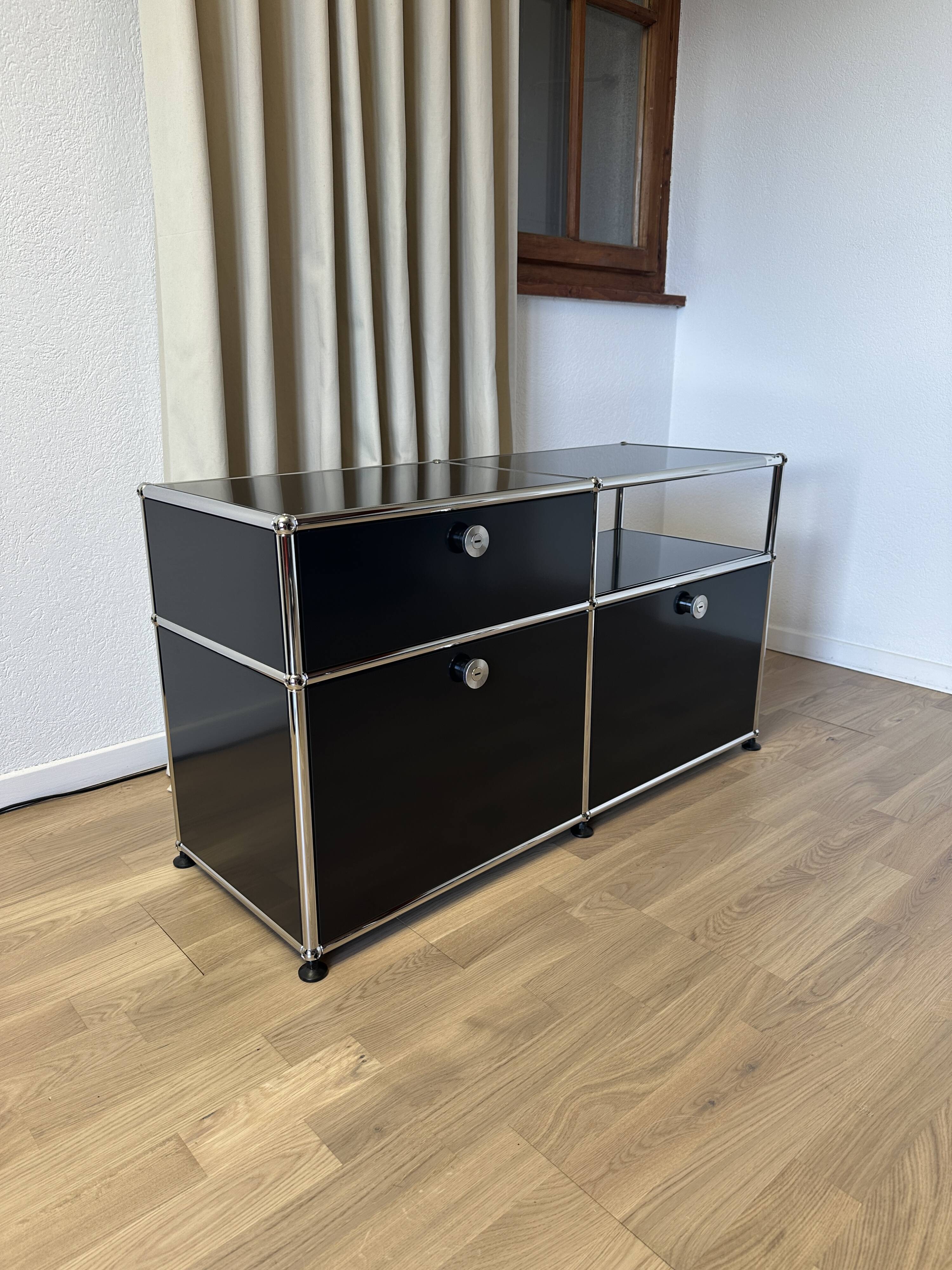 USM Haller chest of drawers in Graphite Black
