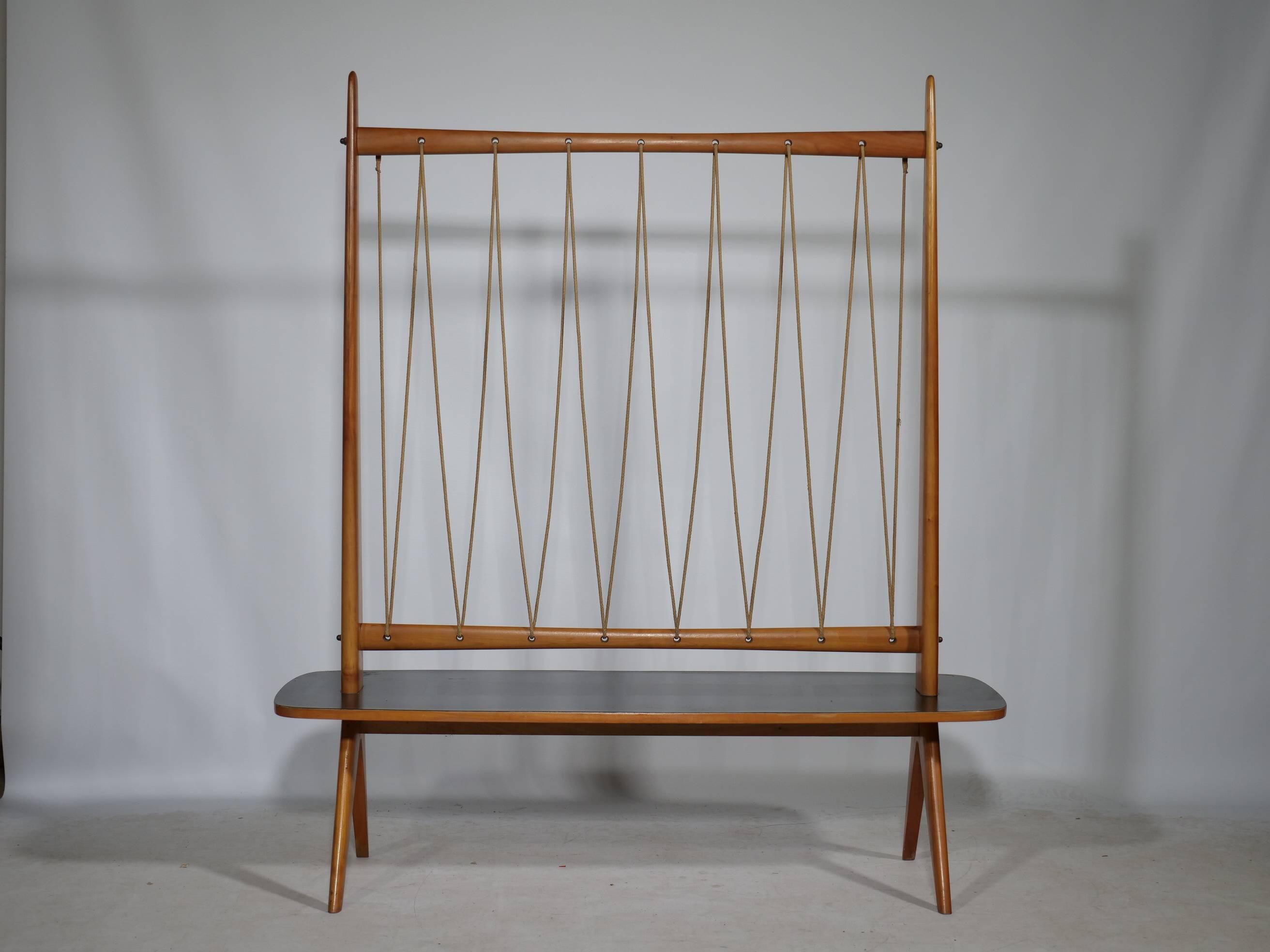 Flower Bench Cherry Wood  1960s Plant Stand