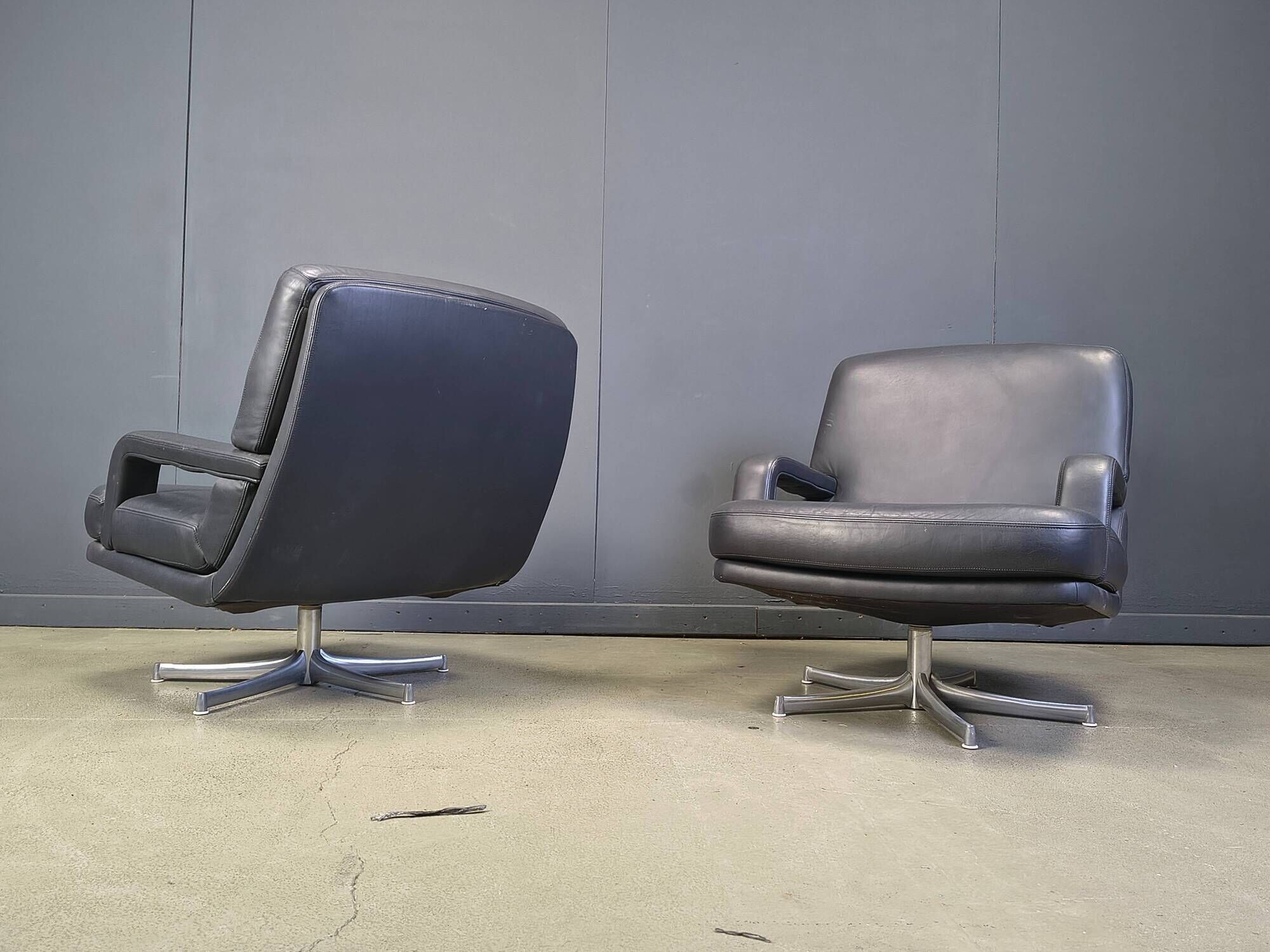 Set of 4 swivel chairs by Bernd Munzebrock for Walter Knoll, 1970s