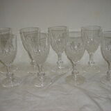 Set of 8 St Louis crystal glasses, Massenet model 1895-1930