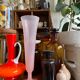 Vase en opaline rose