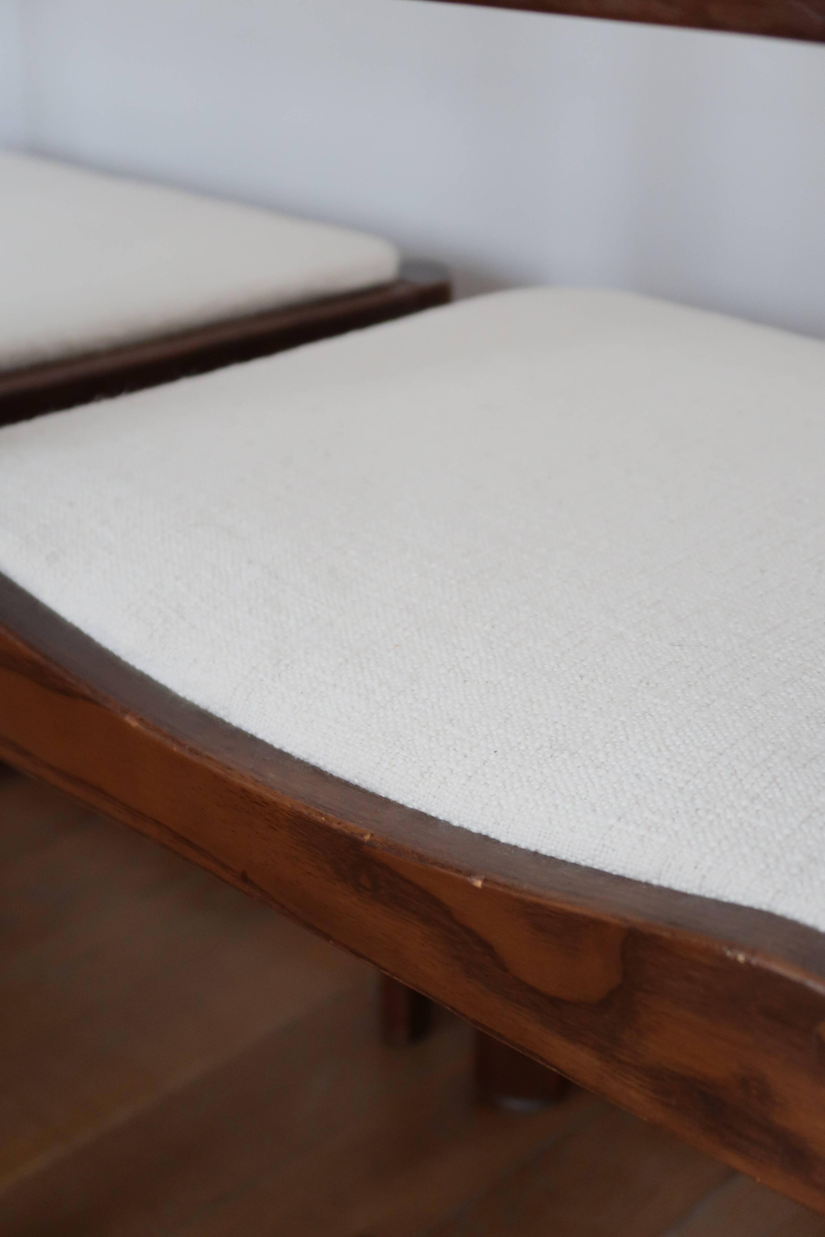 4 modernist cream chairs