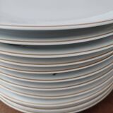 Set of 11 plates, Baudour porcelain